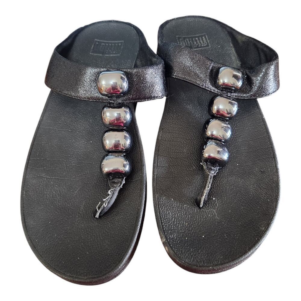 Fitflop women's sz 7 Rola toe-post sandal fit flop Thong black